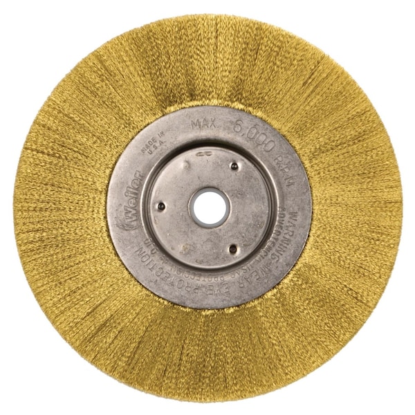 Weiler 6" Narrow Face Wheel, .005" Brass Fill, 5/8"-1/2" Arbor Hole 1415 - main